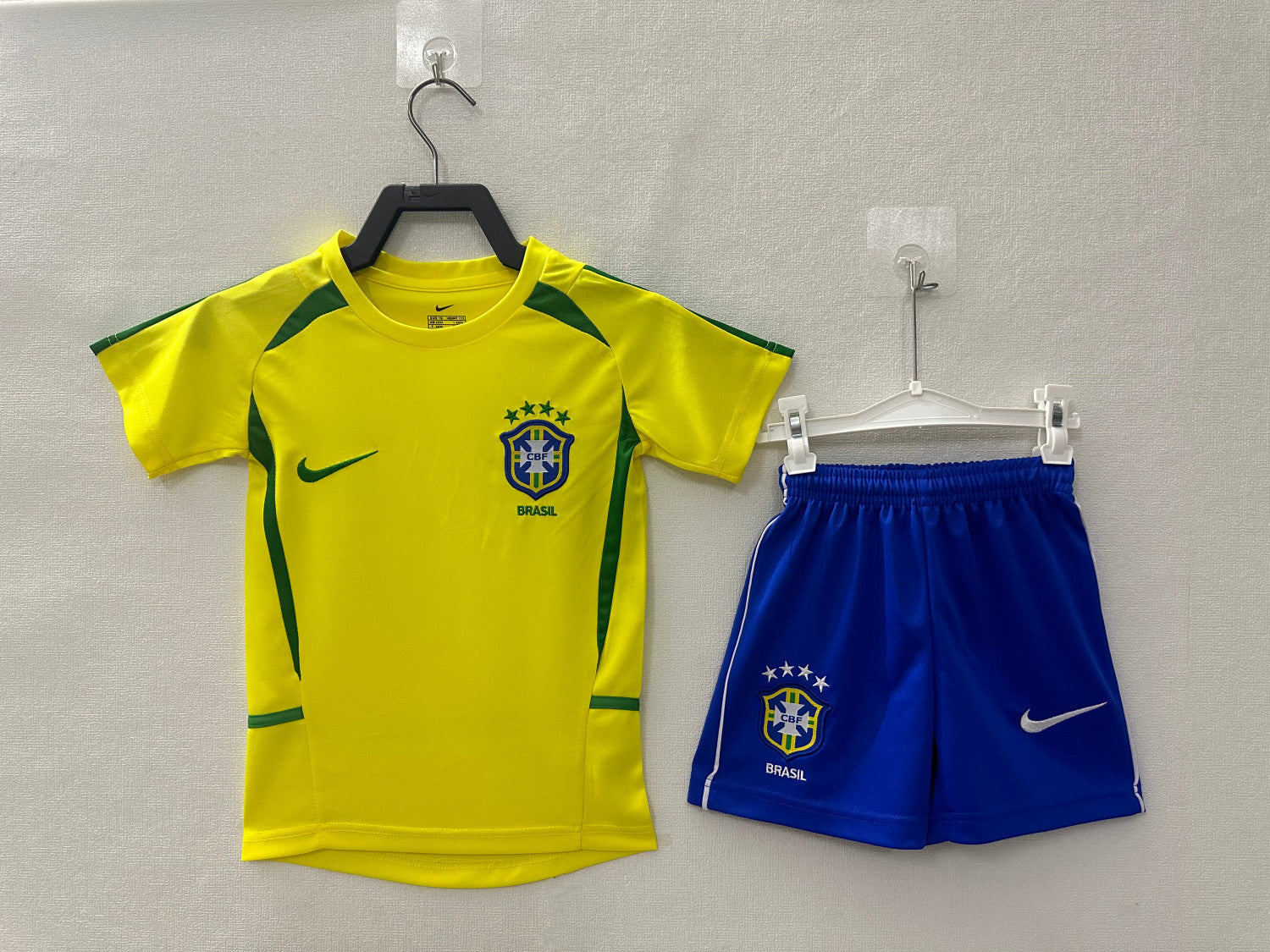 Brazil Home Retro Kids Jersey 2002