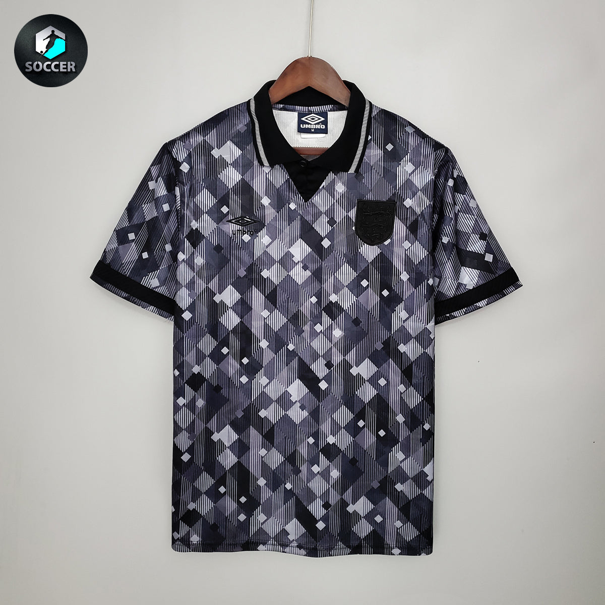 England 1990 Black Out Retro Jersey