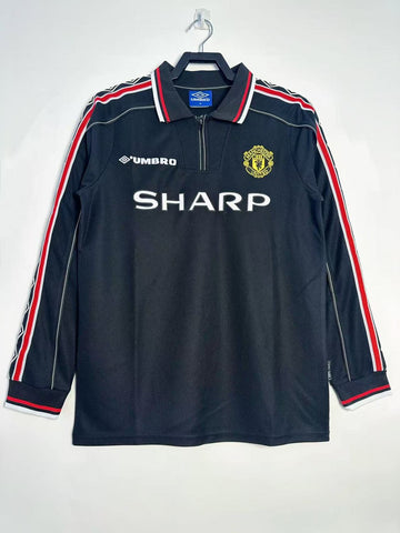 Manchester United Home Retro Long Sleeve Jersey 1998/99 Black Version