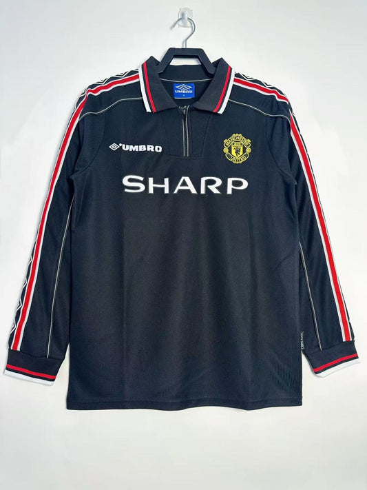 Manchester United Home Retro Long Sleeve Jersey 1998/99 Black Version