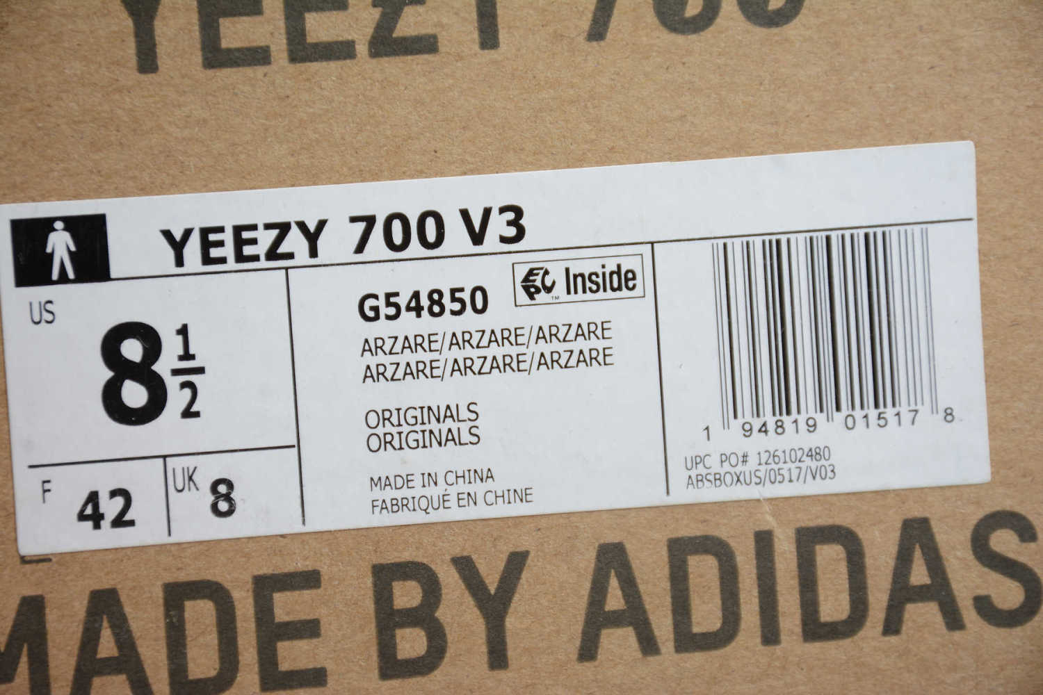 Yeezy Boost 700V3 Arzare G54850