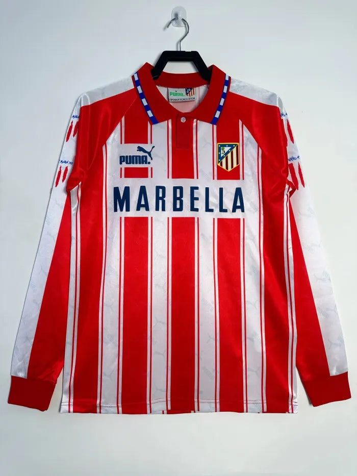Atletico Madrid Home Long Sleeve Retro Jersey 1994/95