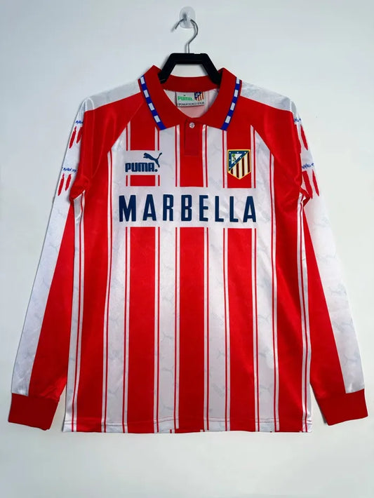 Atletico Madrid Home Long Sleeve Retro Jersey 1994/95