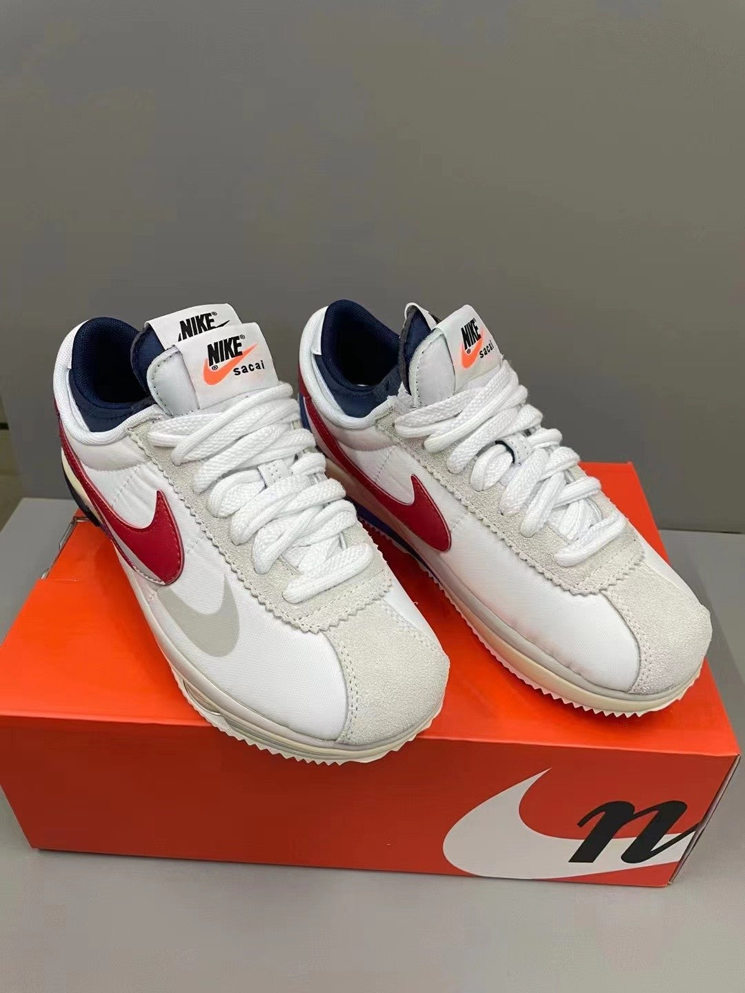 Waffle Sacai White Grey Sneakers