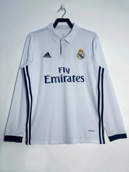 Real Madrid Home Long Sleeve Retro Jersey 2016/17
