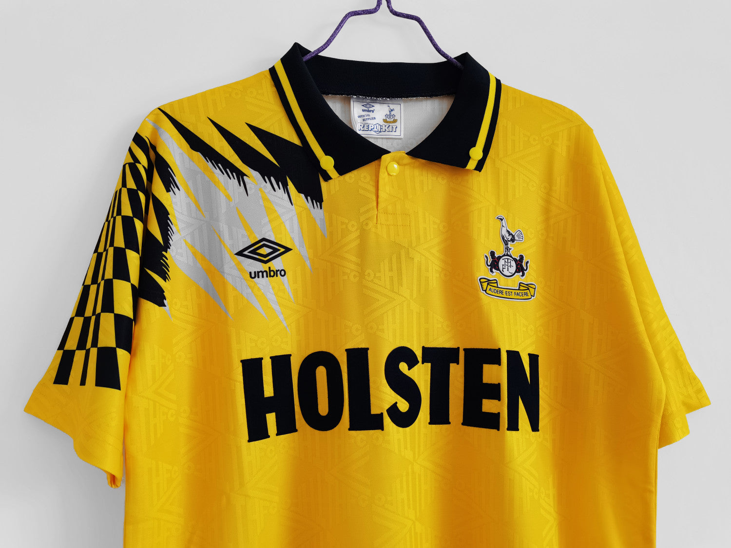 Tottenham yellow Retro Jersey 1992/94
