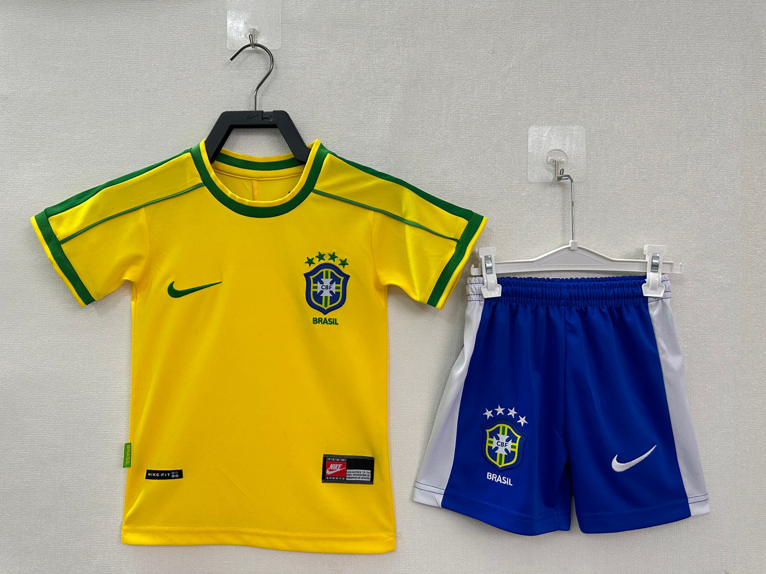 Brazil Home Retro Kids Jersey 1998